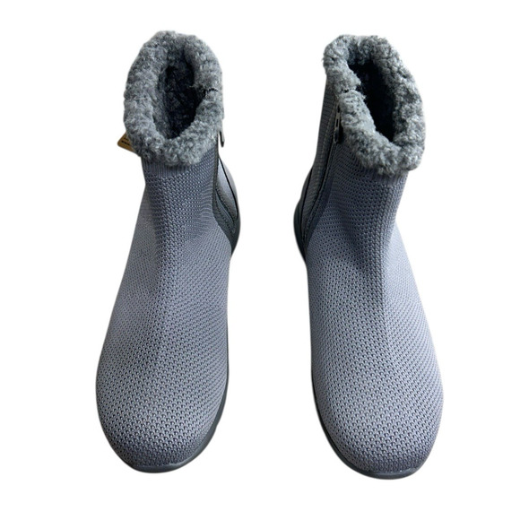 Spenco Cozy Winter Boots Sz 8.5 D Gray Faux Fur Lined Side Zip Ortho Comfort New - Picture 7 of 10